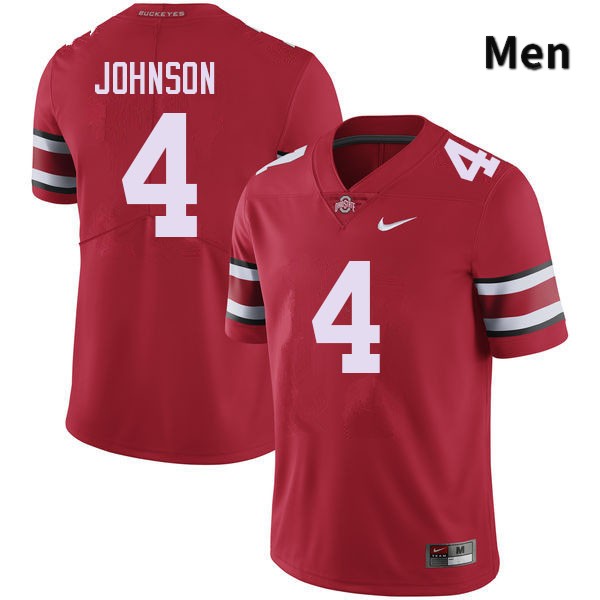 Ohio State Buckeyes JK Johnson Men's #4 Red Authentic Stitched College Football Jersey